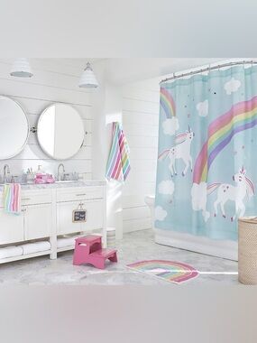 Pottery Barn kids unicorn shower curtain